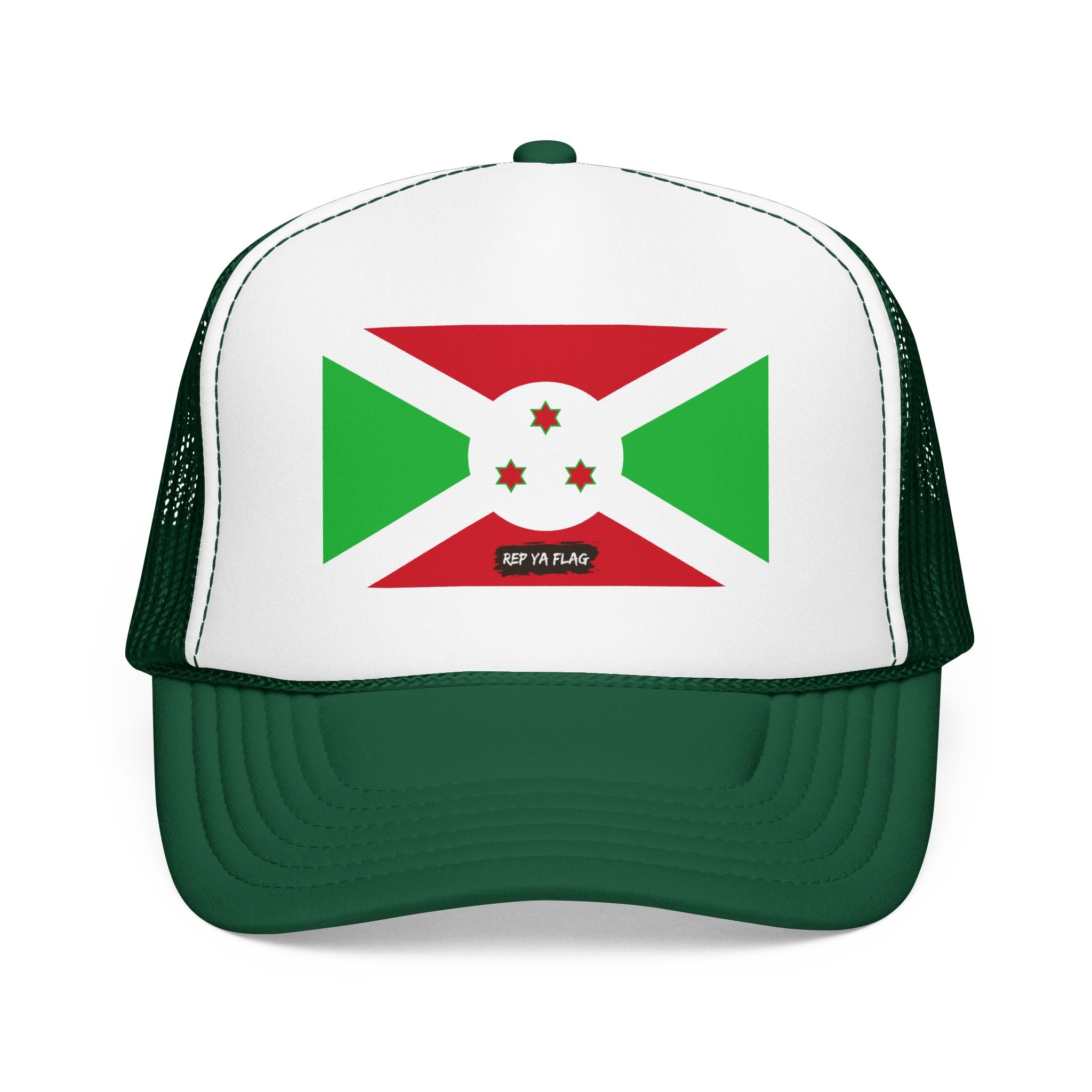 Burundi Flag Foam Trucker Hat | Burundian Pride Snapback Cap | Rep Ya Flag