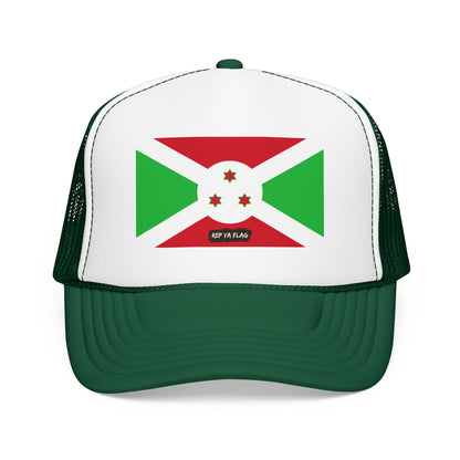 Burundi Flag Foam Trucker Hat | Burundian Pride Snapback Cap | Rep Ya Flag