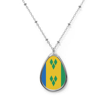 Saint Vincent and the Grenadines Flag Oval Necklace | Vincentian Heritage Pendant | Rep Ya Flag