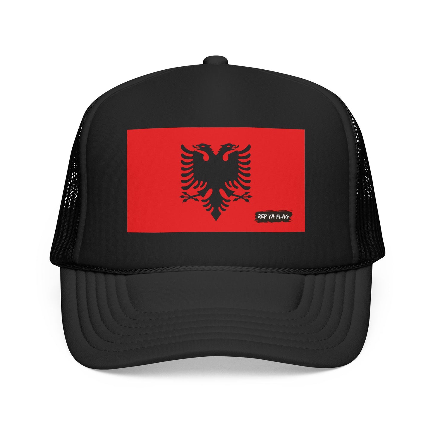 Albania Flag Foam Trucker Hat | Albanian Pride Snapback Cap | Rep Ya Flag
