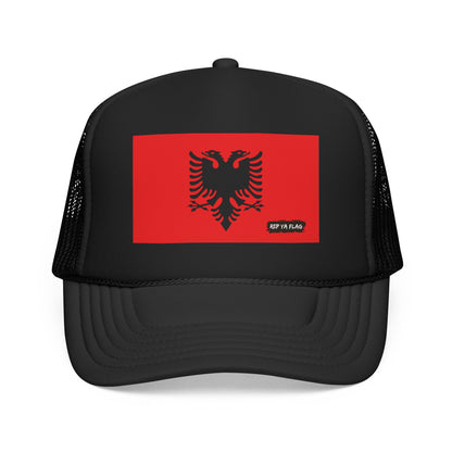 Albania Flag Foam Trucker Hat | Albanian Pride Snapback Cap | Rep Ya Flag