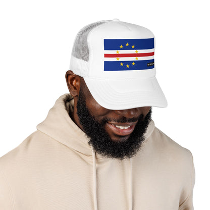 Cabo Verde Flag Foam Trucker Hat | Cape Verde Pride Snapback Cap | Rep Ya Flag