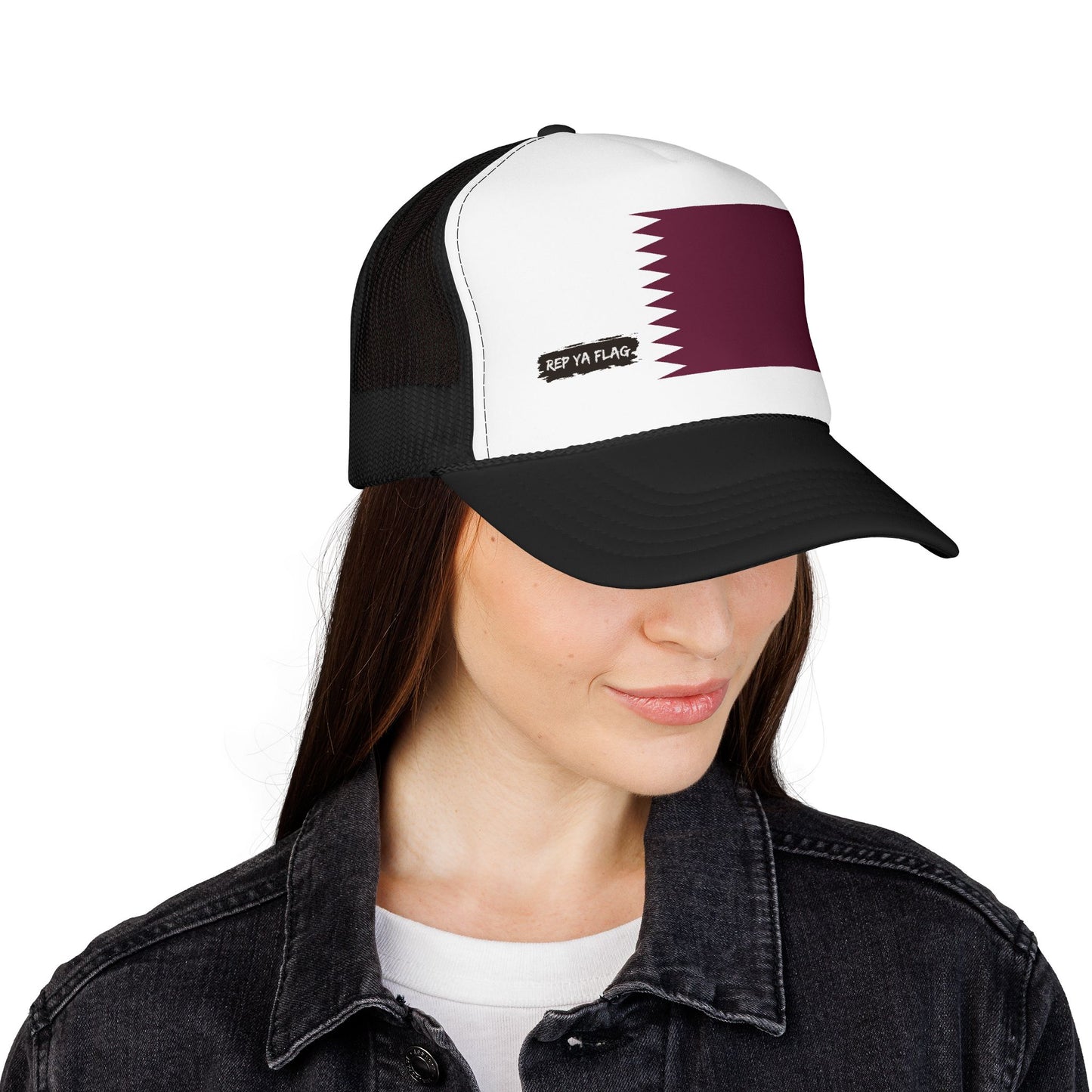 Qatar Flag Foam Trucker Hat | Qatari Pride Snapback Cap | Rep Ya Flag