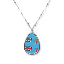 Fiji Flag Oval Necklace | Fijian Heritage Pendant | Rep Ya Flag