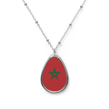 Morocco Flag Oval Necklace | Moroccan Heritage Pendant | Rep Ya Flag