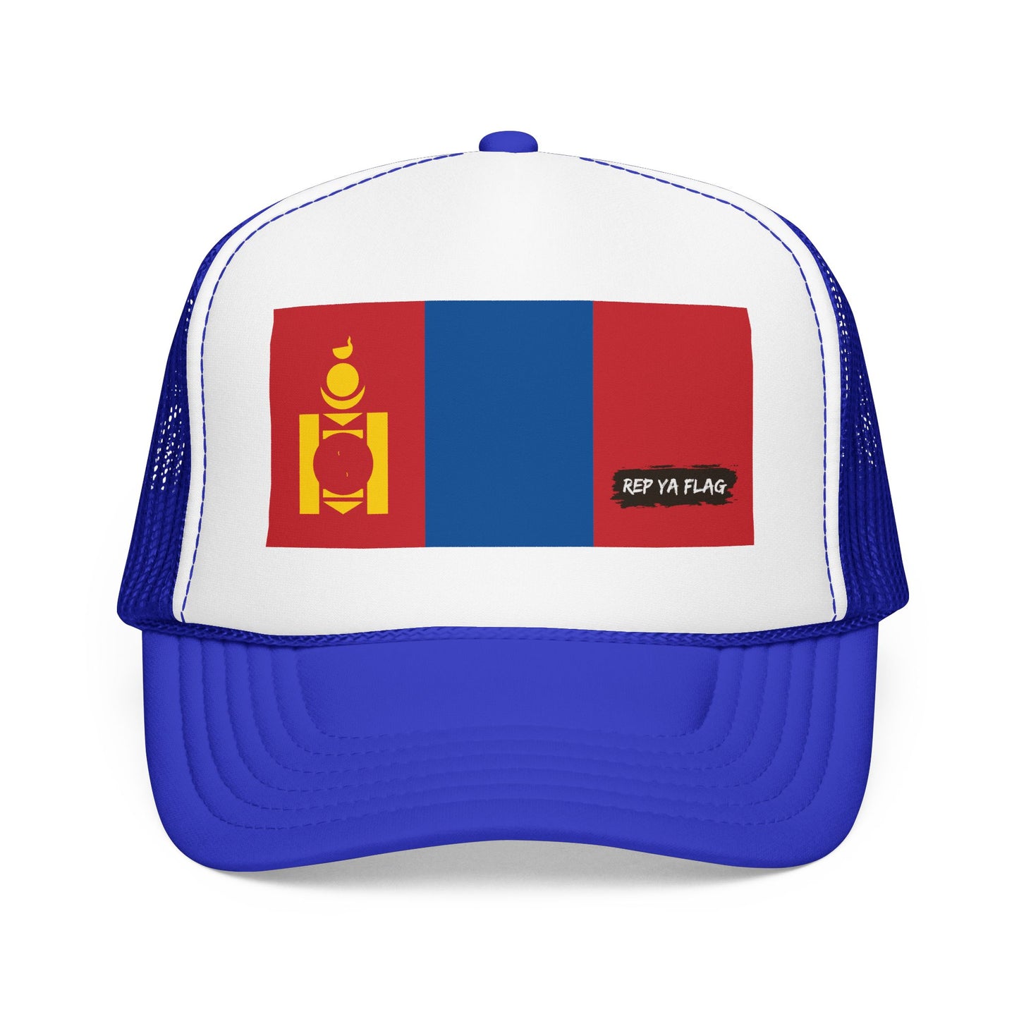 Mongolia Flag Foam Trucker Hat | Mongolian Pride Snapback Cap | Rep Ya Flag