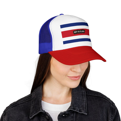 Costa Rica Flag Foam Trucker Hat | Costa Rican Pride Snapback Cap | Rep Ya Flag