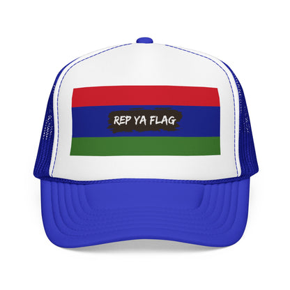 Gambia Flag Foam Trucker Hat | Gambian Pride Snapback Cap | Rep Ya Flag