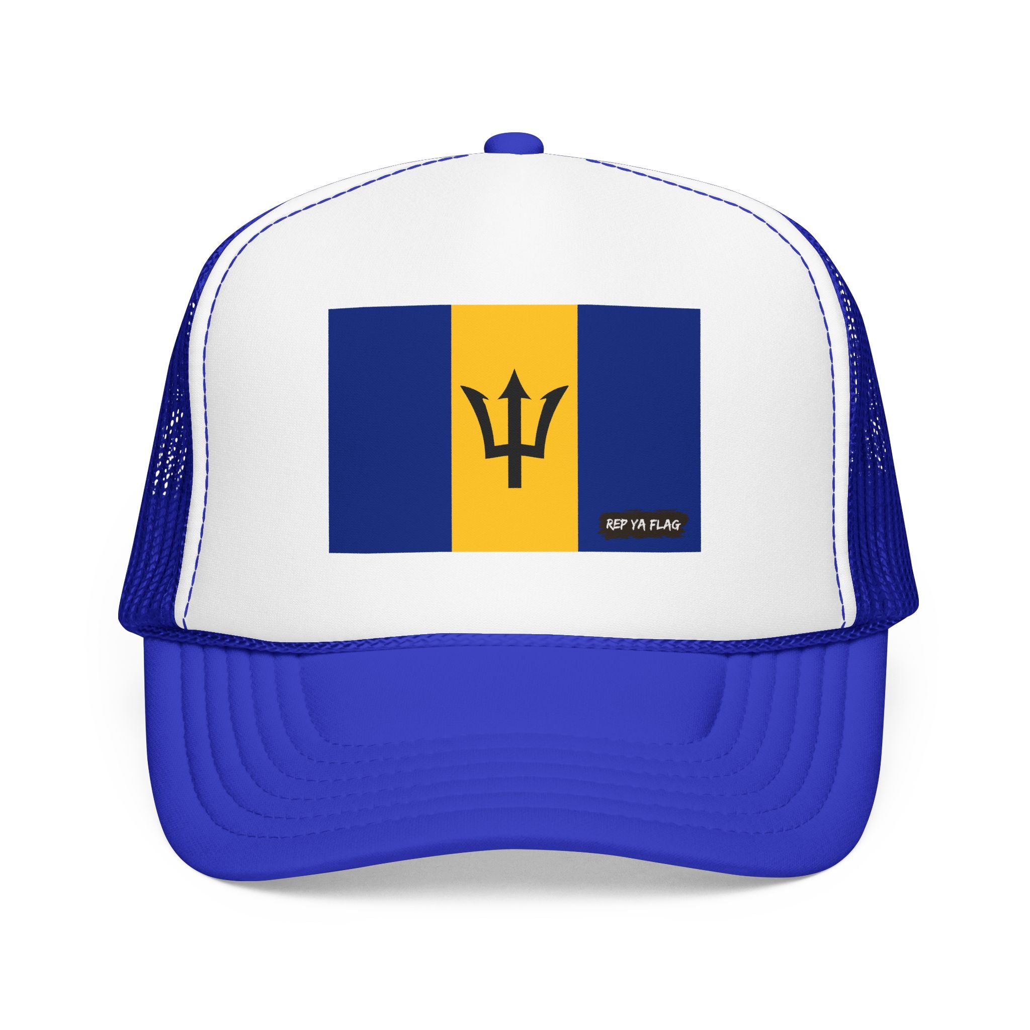 Barbados Flag Foam Trucker Hat | Barbadian Pride Snapback Cap | Rep Ya Flag