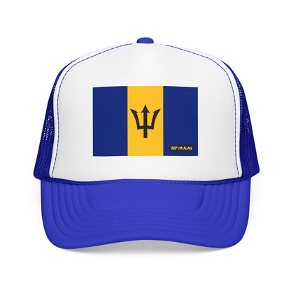 Barbados Flag Foam Trucker Hat | Barbadian Pride Snapback Cap | Rep Ya Flag