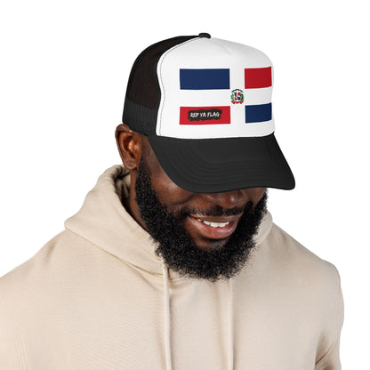 Dominican Republic Flag Foam Trucker Hat | Dominican Pride Snapback Cap | Rep Ya Flag
