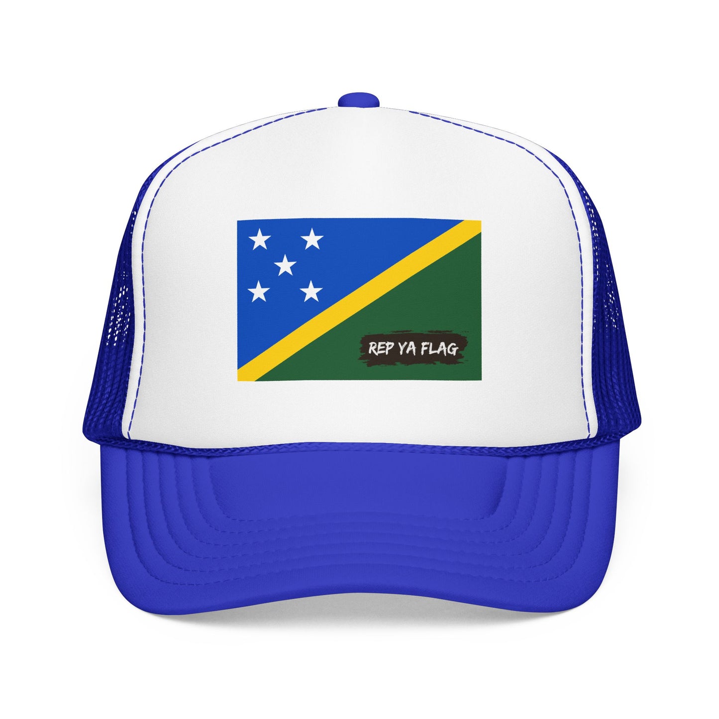 Solomon Islands Flag Foam Trucker Hat | Solomon Islander Pride Snapback Cap | Rep Ya Flag