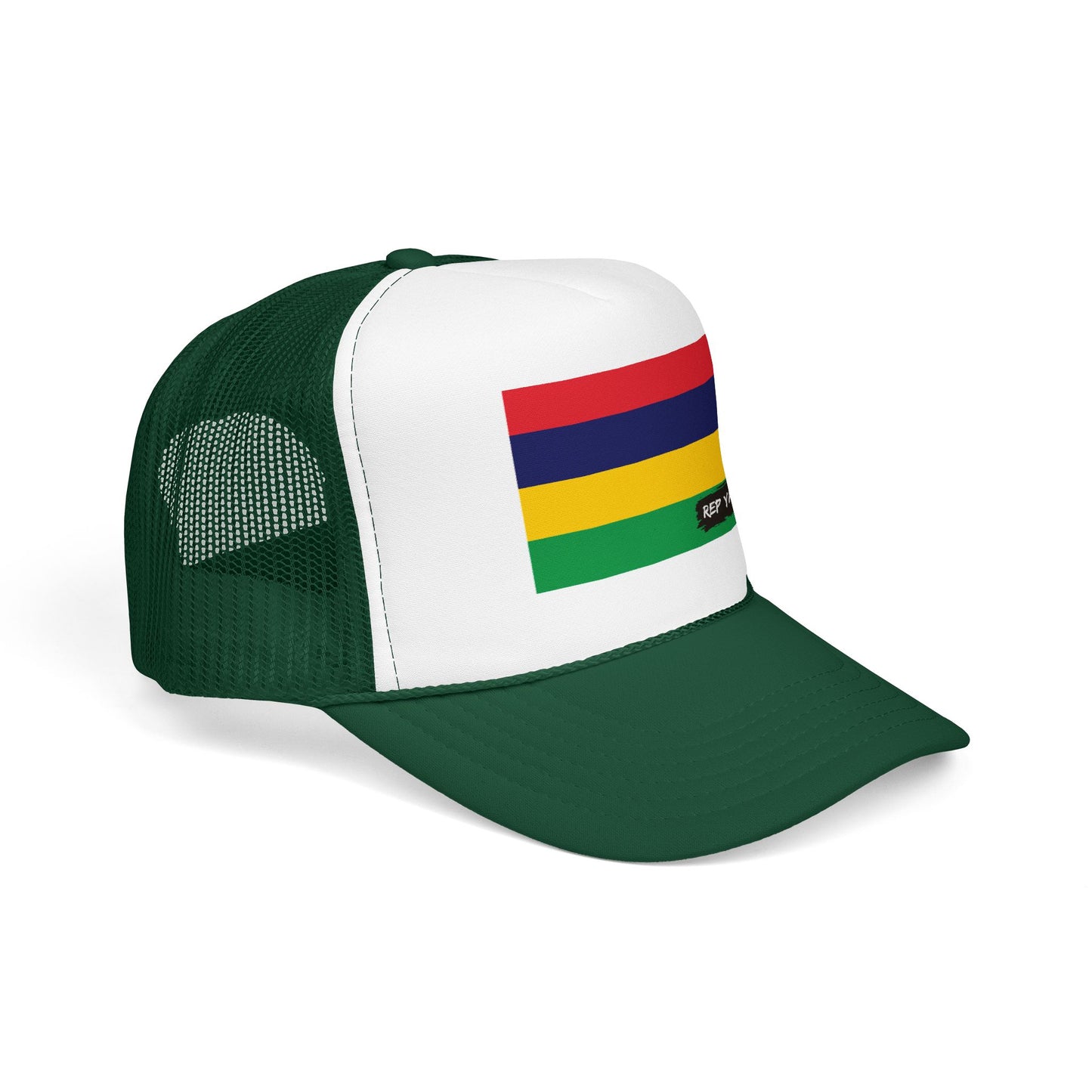 Mauritius Flag Foam Trucker Hat | Mauritian Pride Snapback Cap | Rep Ya Flag
