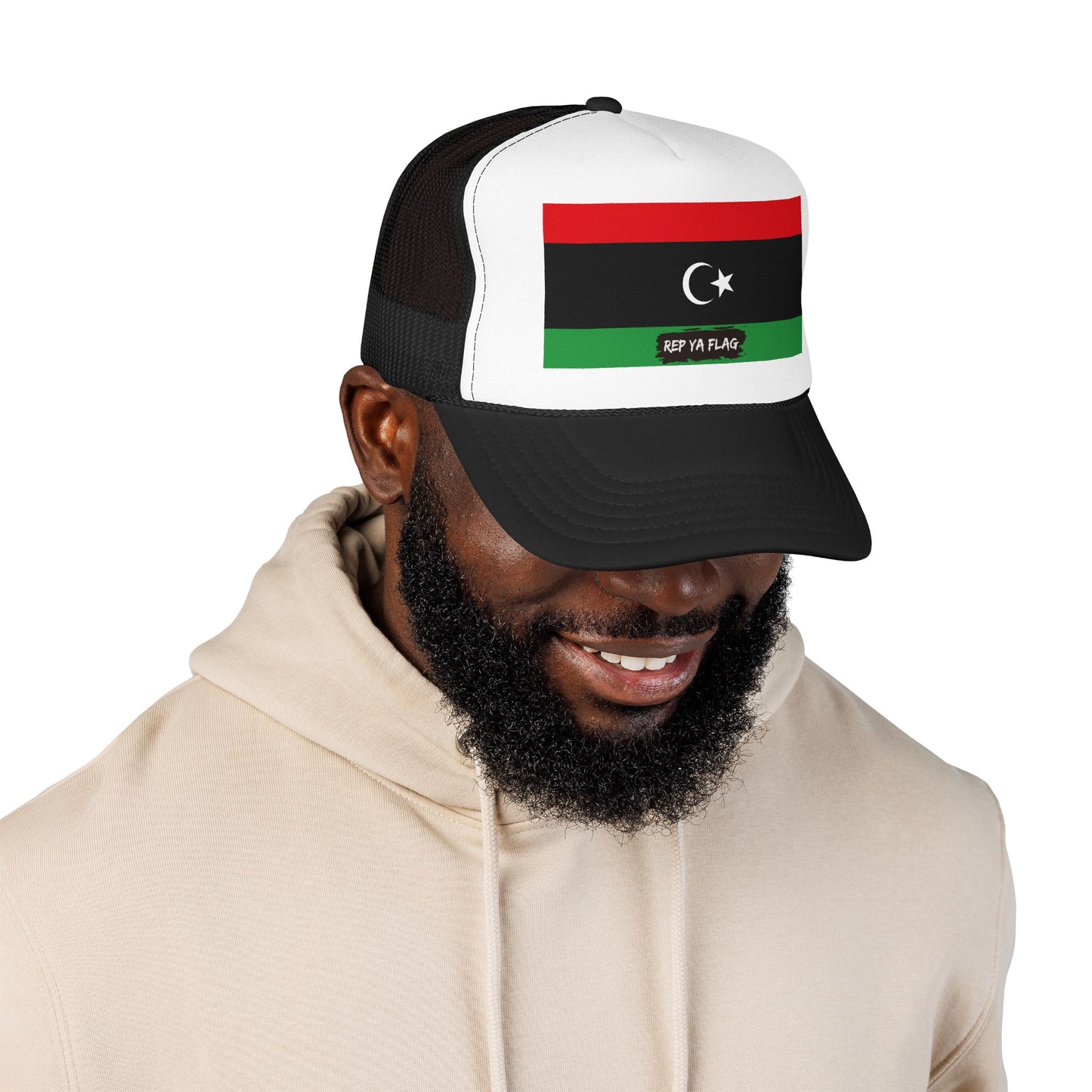 Libya Flag Foam Trucker Hat | Libyan Pride Snapback Cap | Rep Ya Flag