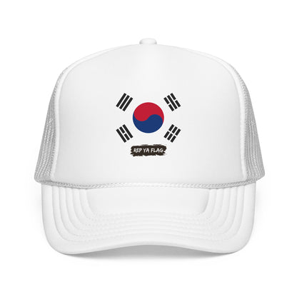 South Korea Flag Foam Trucker Hat | Korean Heritage Snapback Cap | Rep Ya Flag