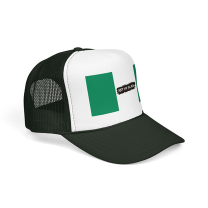 Nigeria Flag Foam Trucker Hat | Nigerian Pride Snapback Cap | Rep Ya Flag