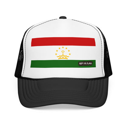 Tajikistan Flag Foam Trucker Hat | Rep Ya Flag design