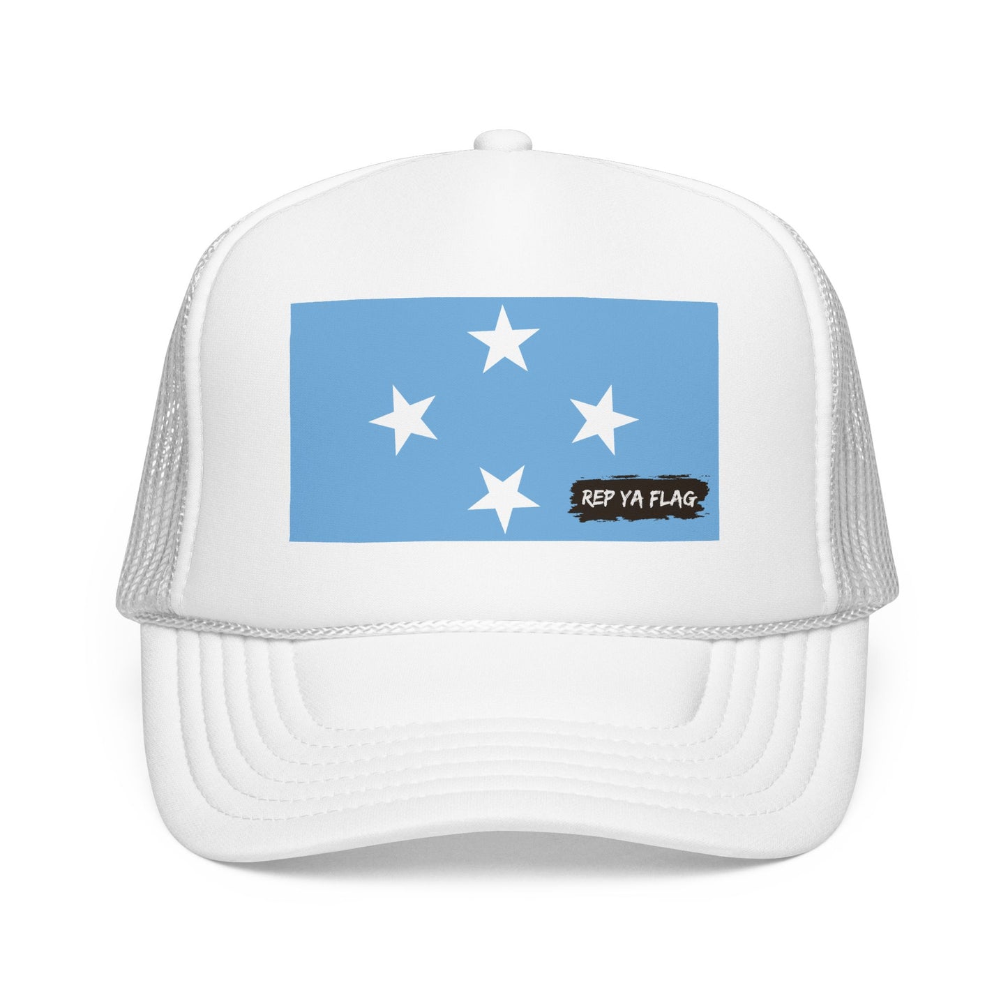 Micronesia Flag Foam Trucker Hat | Micronesian Pride Snapback Cap | Rep Ya Flag