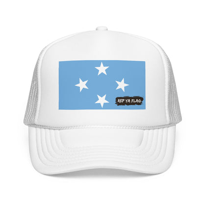Micronesia Flag Foam Trucker Hat | Micronesian Pride Snapback Cap | Rep Ya Flag