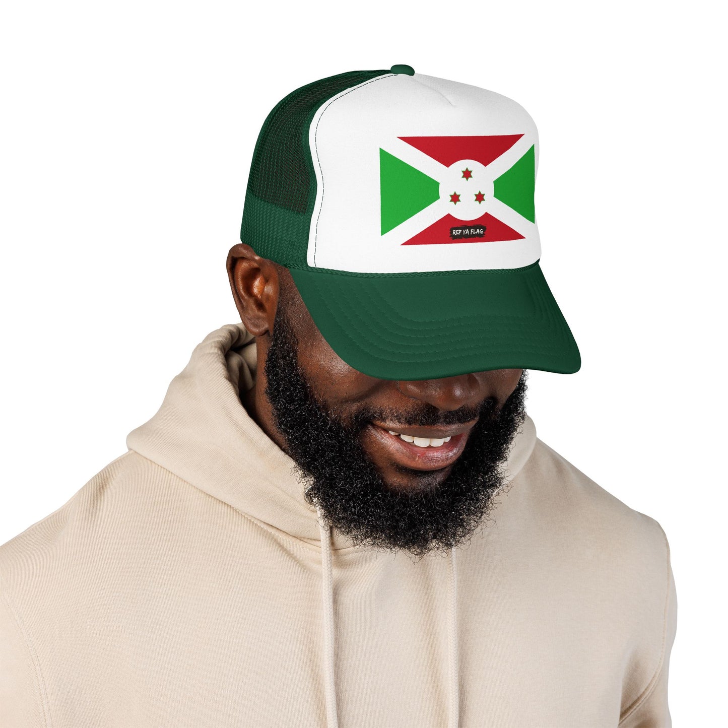 Burundi Flag Foam Trucker Hat | Burundian Pride Snapback Cap | Rep Ya Flag