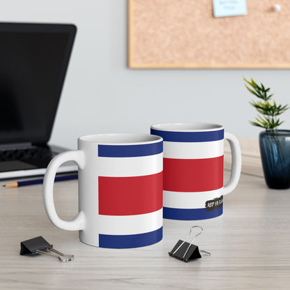 Costa Rica Flag Coffee Tea Mug 11oz 15oz | Costa Rican Heritage Mug | Rep Ya Flag