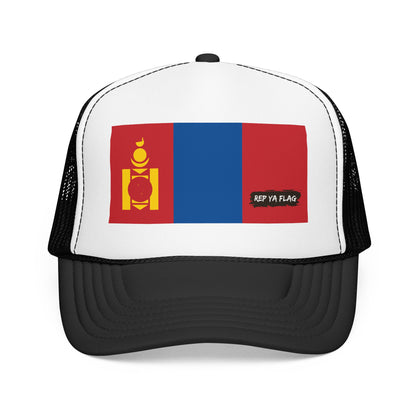 Mongolia Flag Foam Trucker Hat | Mongolian Pride Snapback Cap | Rep Ya Flag
