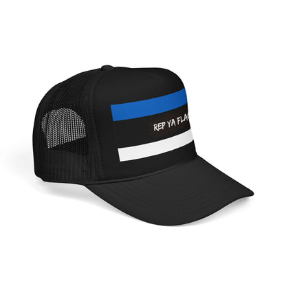 Estonia Flag Foam Trucker Hat | Estonian Pride Snapback Cap | Rep Ya Flag