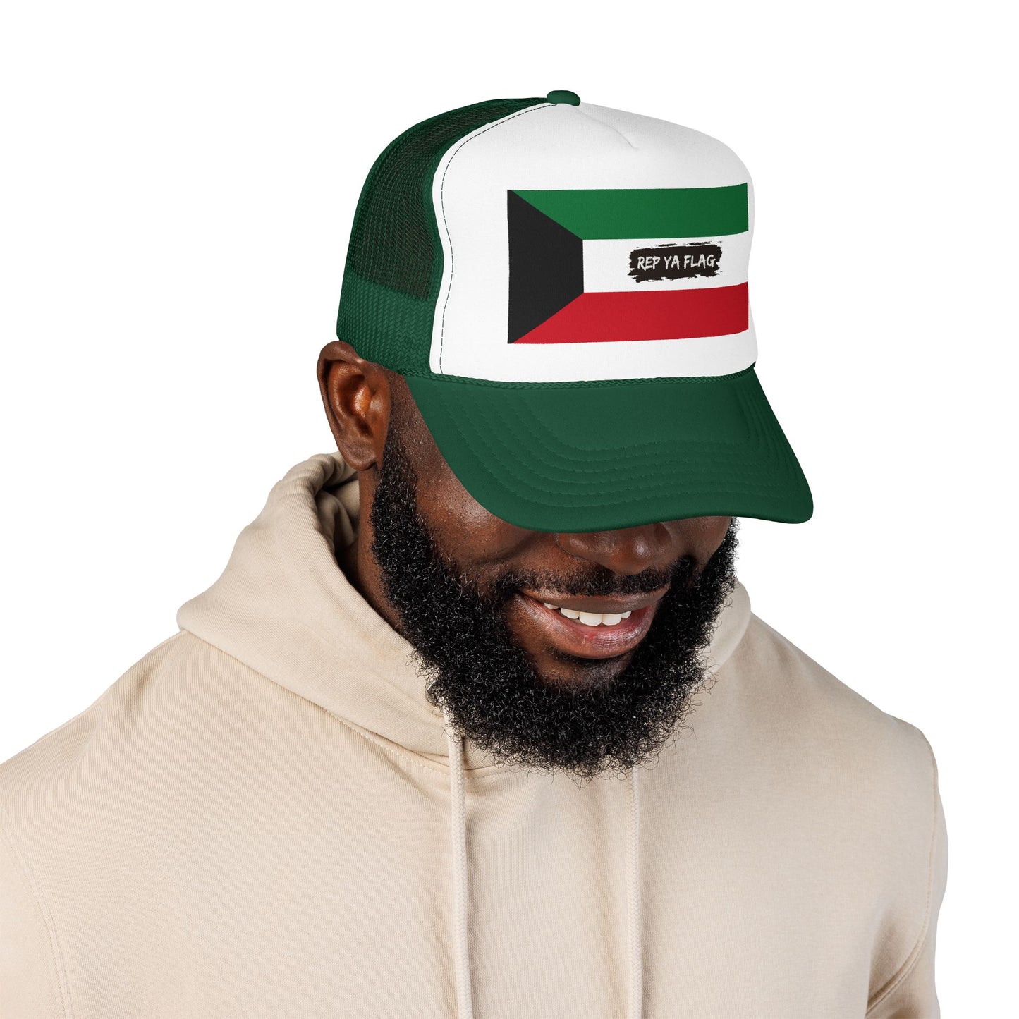 Kuwait Flag Foam Trucker Hat | Kuwaiti Pride Snapback Cap | Rep Ya Flag