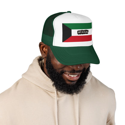 Kuwait Flag Foam Trucker Hat | Kuwaiti Pride Snapback Cap | Rep Ya Flag