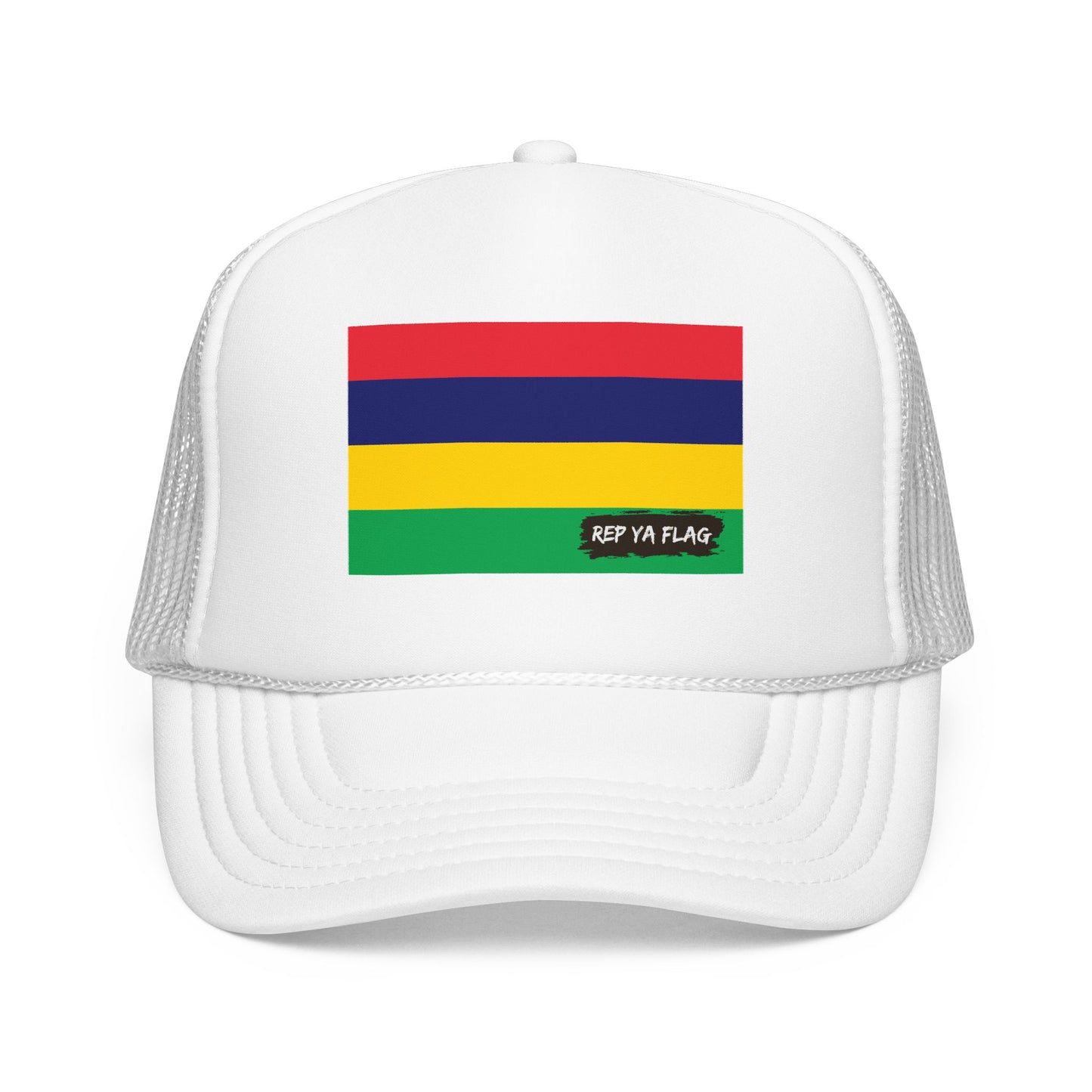 Mauritius Flag Foam Trucker Hat | Mauritian Pride Snapback Cap | Rep Ya Flag