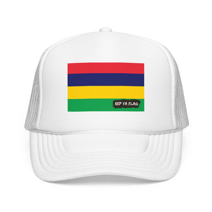 Mauritius Flag Foam Trucker Hat | Mauritian Pride Snapback Cap | Rep Ya Flag