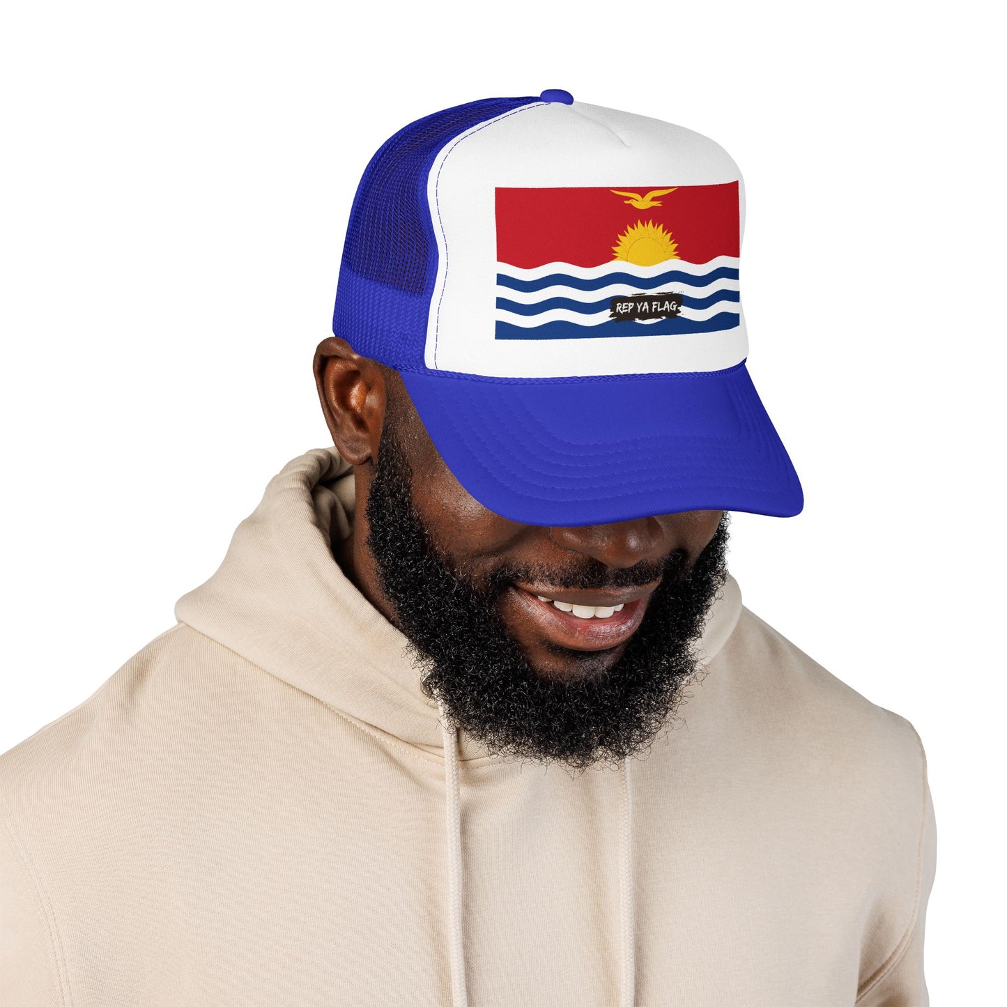 Kiribati Flag Foam Trucker Hat | Kiribati Pride Snapback Cap | Rep Ya Flag