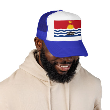 Kiribati Flag Foam Trucker Hat | Kiribati Pride Snapback Cap | Rep Ya Flag