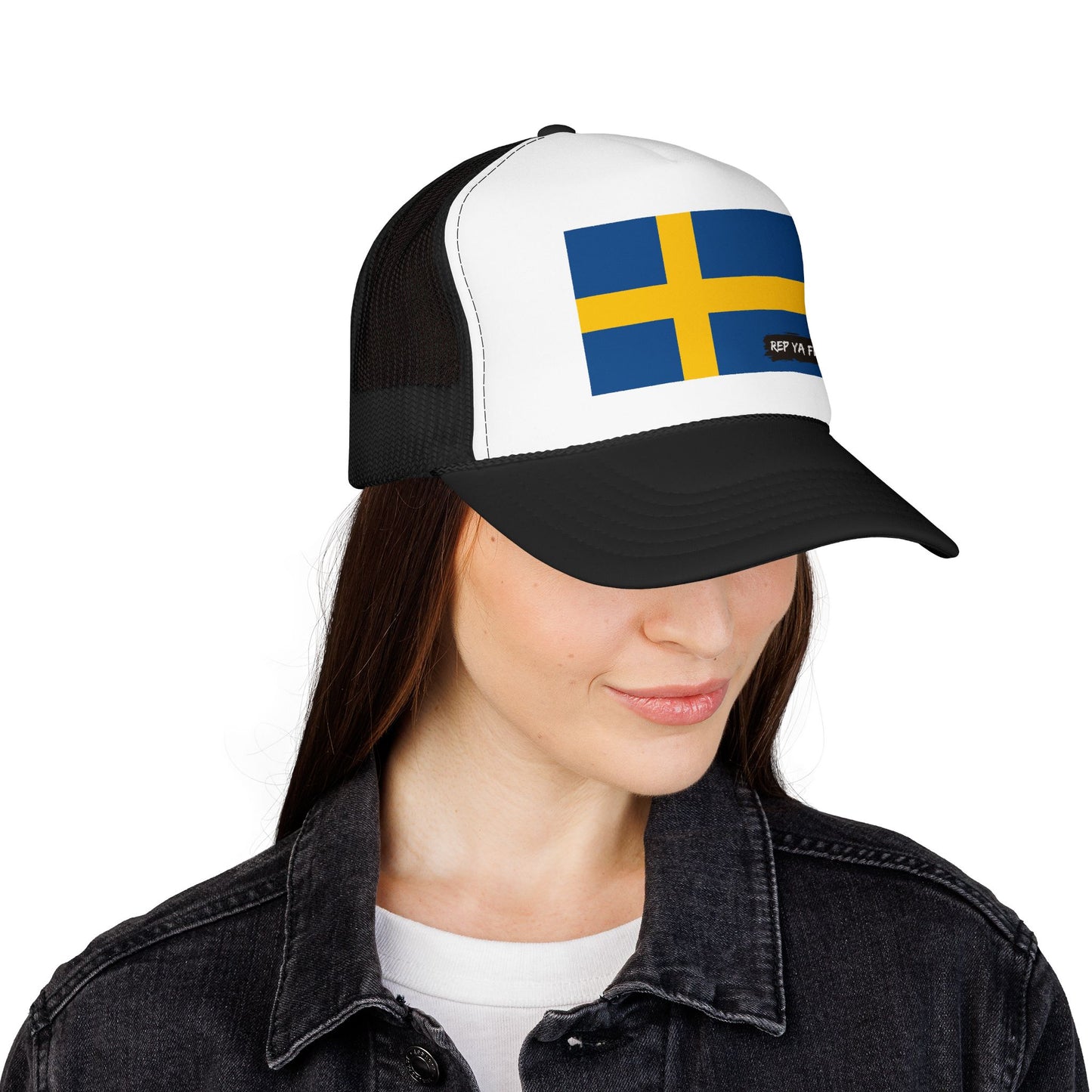 Sweden Flag Foam Trucker Hat | Rep Ya Flag design