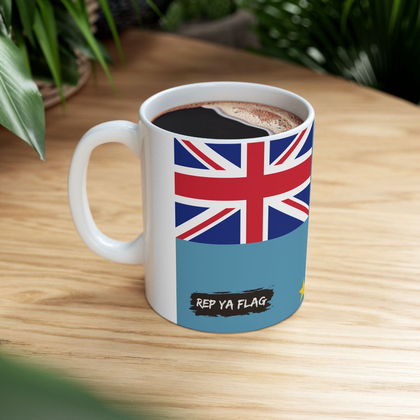 Tuvalu Flag Mug Ceramic Coffee Cup | 11oz 15oz | Rep Ya Flag