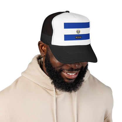El Salvador Flag Foam Trucker Hat | Salvadoran Pride Snapback Cap | Rep Ya Flag