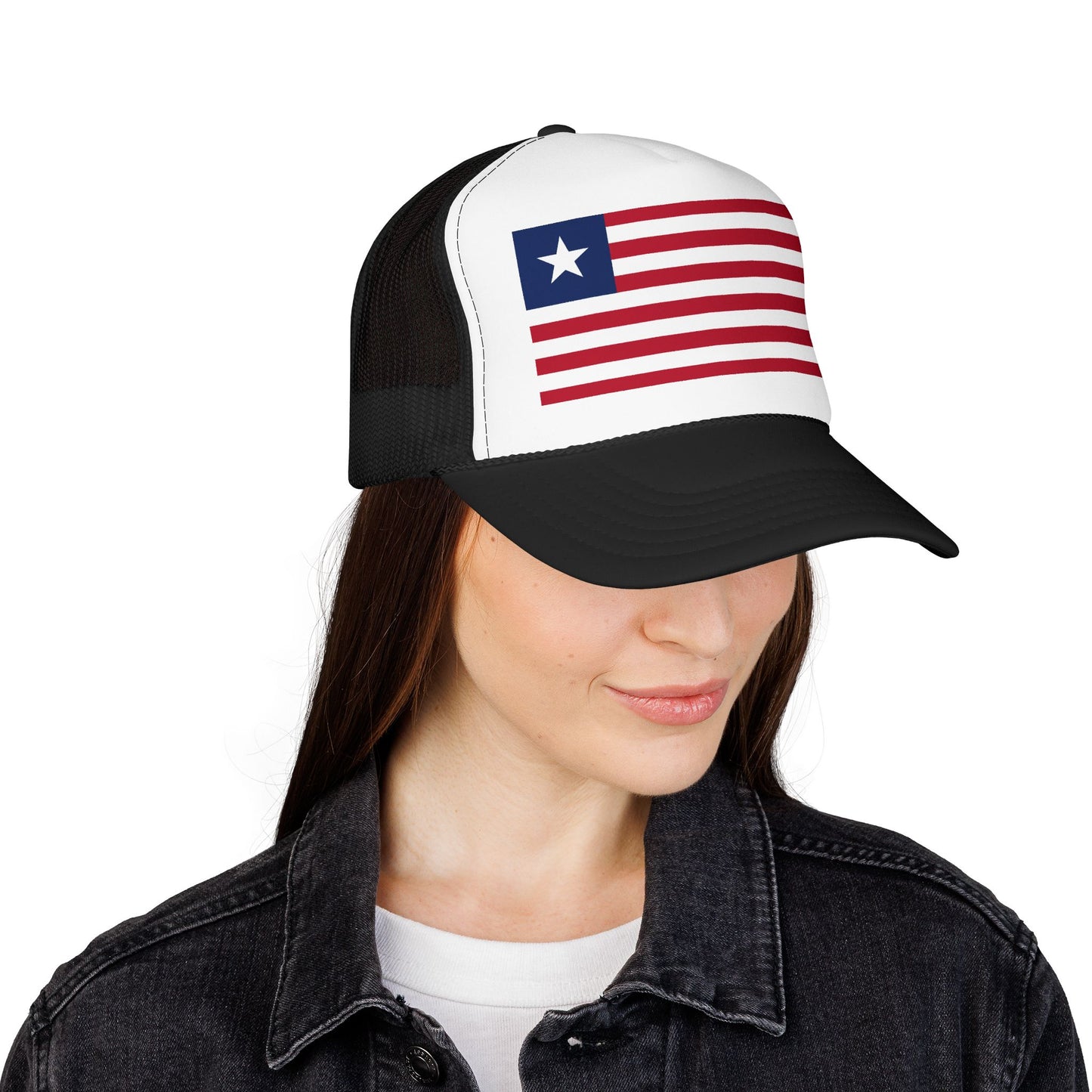 Liberia Flag Foam Trucker Hat | Liberian Pride Snapback Cap | Rep Ya Flag