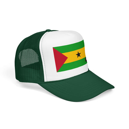 São Tomé and Príncipe Flag Foam Trucker Hat | São Toméan Pride Snapback Cap | Rep Ya Flag