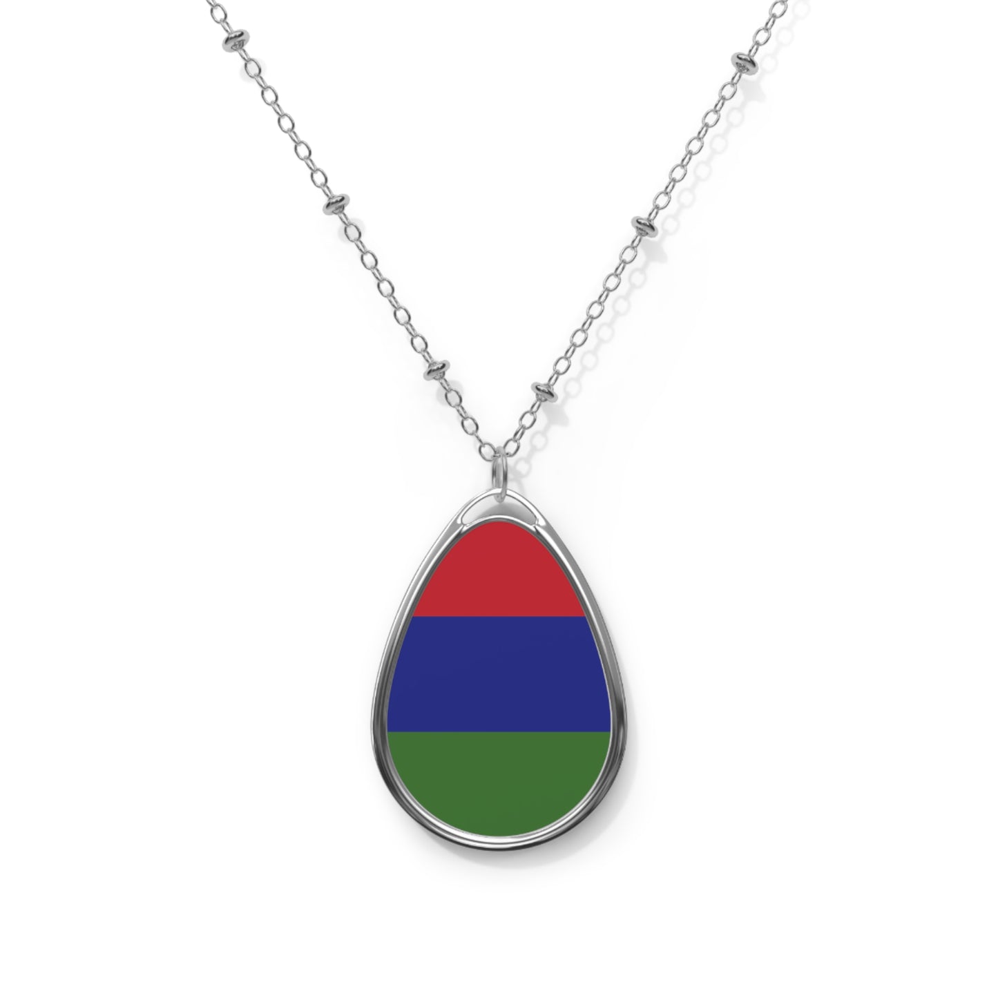 Gambia Flag Oval Necklace | Gambian Heritage Pendant | Rep Ya Flag