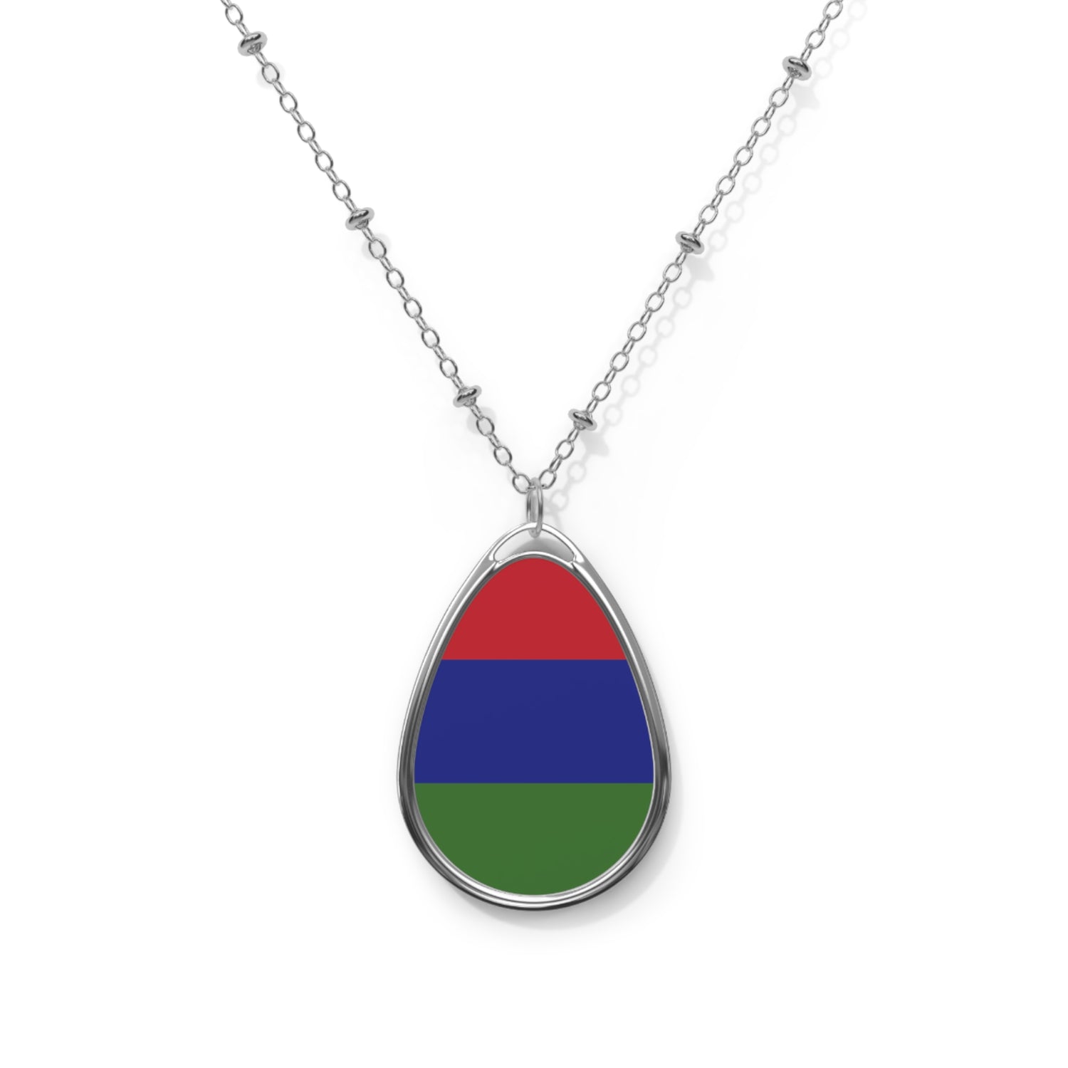 Gambia Flag Oval Necklace | Gambian Heritage Pendant | Rep Ya Flag