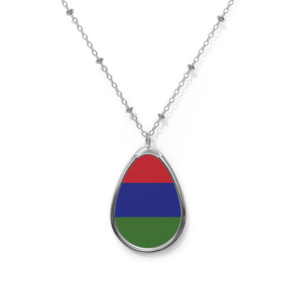 Gambia Flag Oval Necklace | Gambian Heritage Pendant | Rep Ya Flag