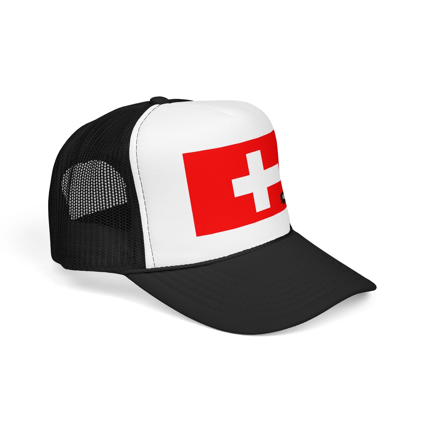 Switzerland Flag Foam Trucker Hat | Rep Ya Flag design