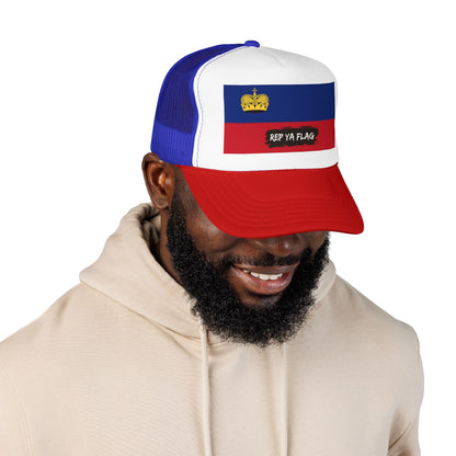 Liechtenstein Flag Foam Trucker Hat | Liechtensteiner Pride Snapback Cap | Rep Ya Flag