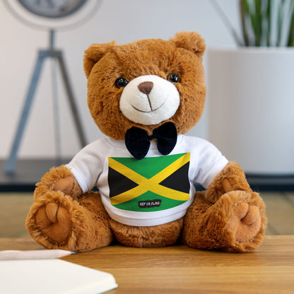Jamaica Flag Teddy Bear | Jamaican Heritage Plush Gift | Rep Ya Flag