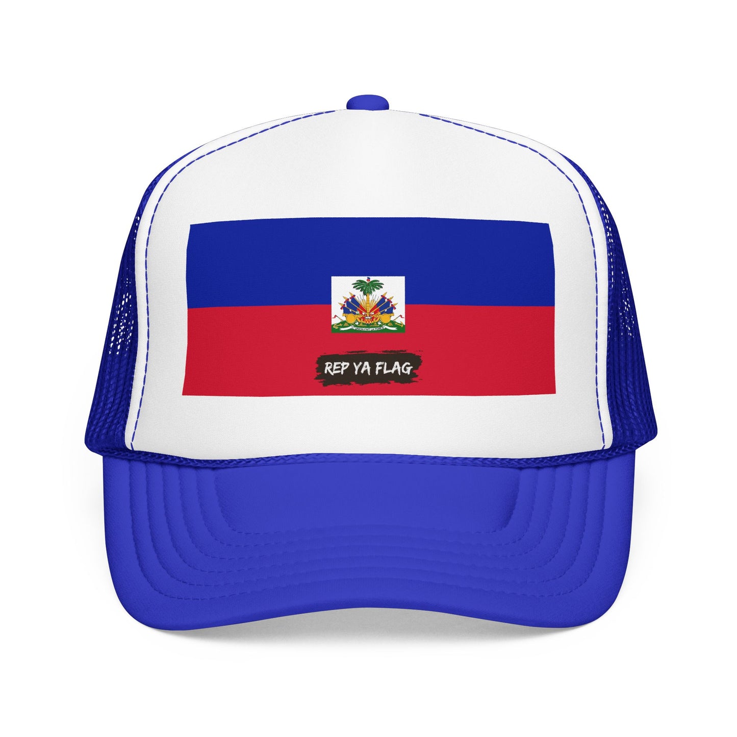 Haiti Flag Foam Trucker Hat | Haitian Pride Snapback Cap | Rep Ya Flag