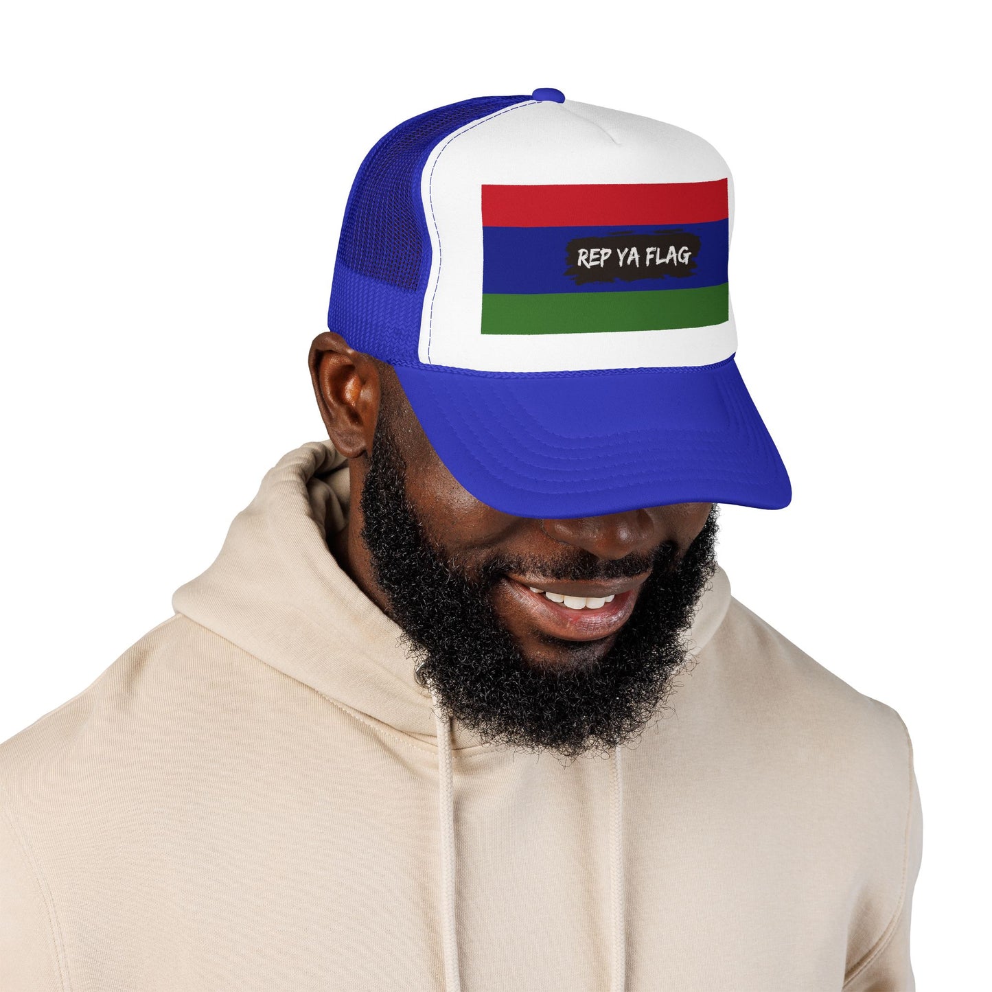 Gambia Flag Foam Trucker Hat | Gambian Pride Snapback Cap | Rep Ya Flag