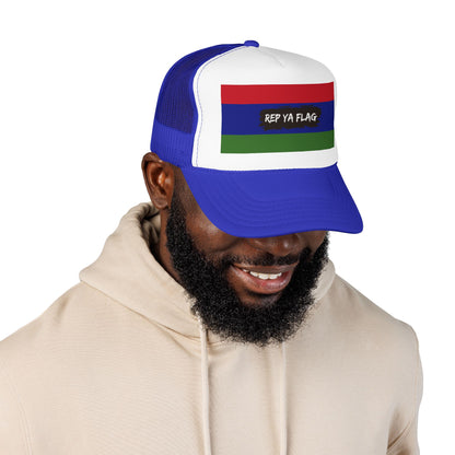 Gambia Flag Foam Trucker Hat | Gambian Pride Snapback Cap | Rep Ya Flag
