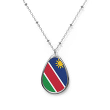 Namibia Flag Oval Necklace | Namibian Flag Pendant | Heritage Jewelry | Cultural Gift | Rep Ya Flag