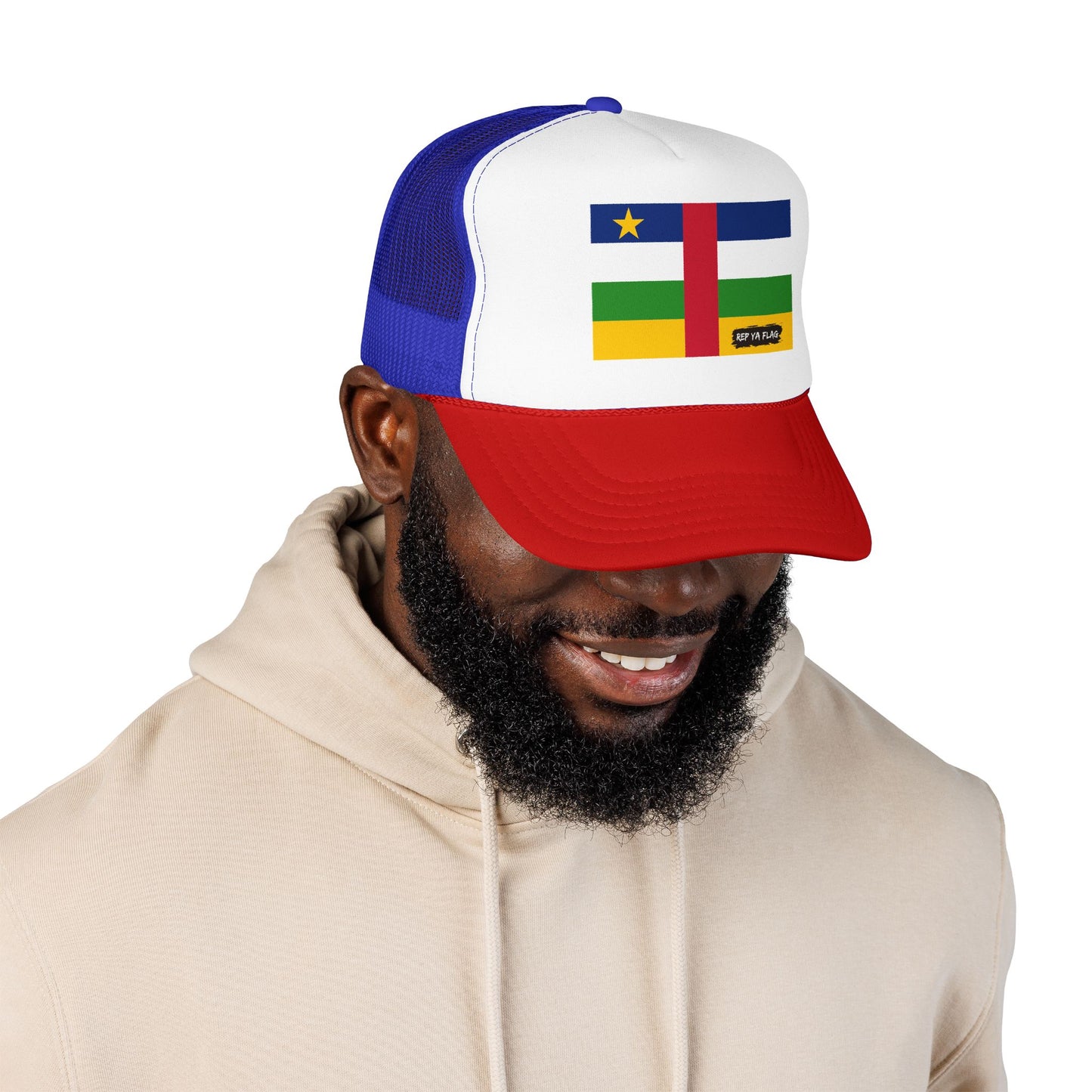 Central African Republic Flag Foam Trucker Hat | Central African Pride Snapback Cap | Rep Ya Flag