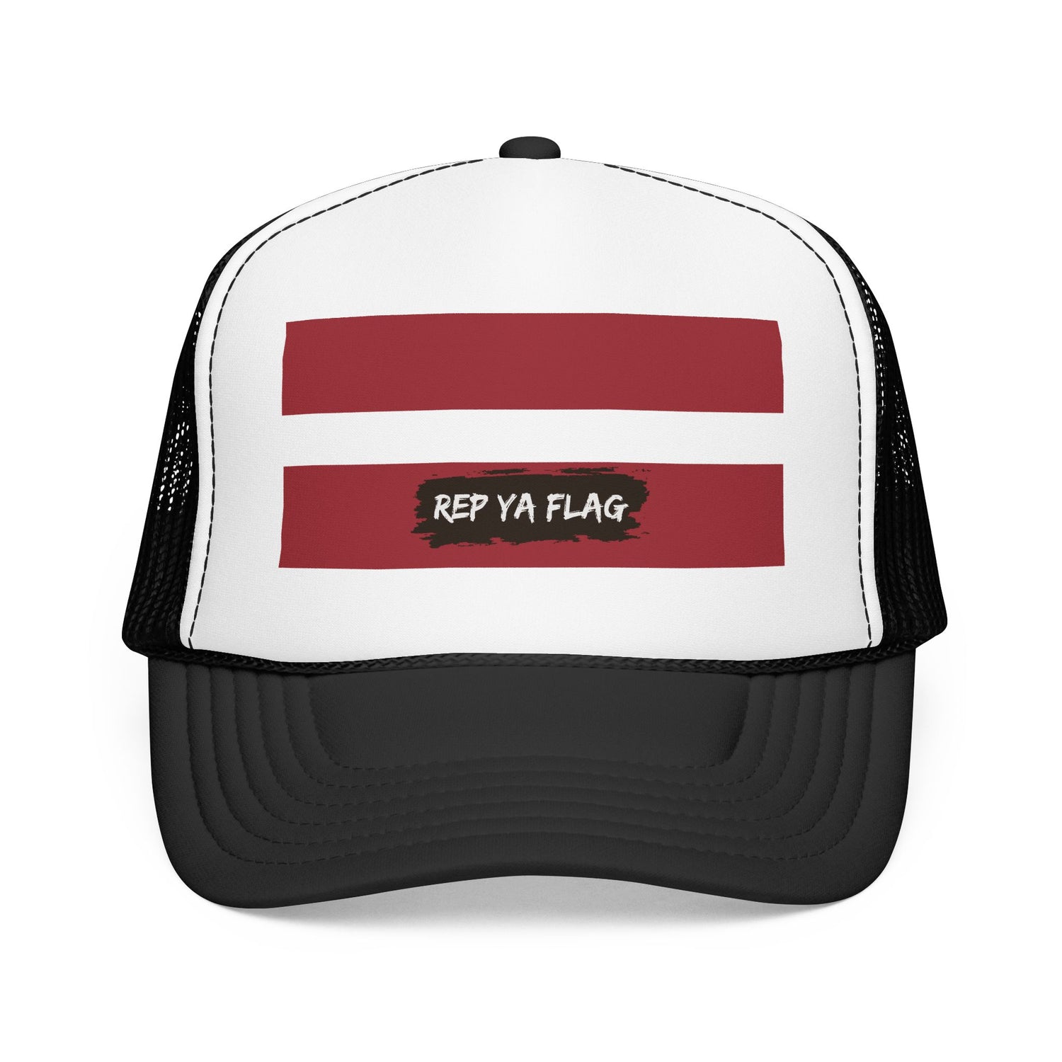 Latvia Flag Foam Trucker Hat | Latvian Pride Snapback Cap | Rep Ya Flag